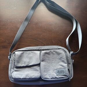 Lululemon Athletica Gray Messenger Bag with Sleek Design. New without tags